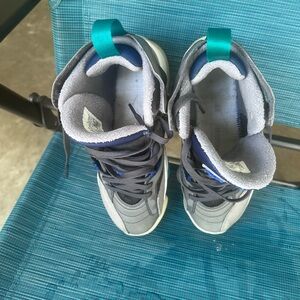 Jordan Gray and Blue High-Top Sneakers